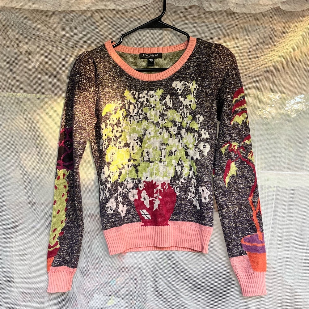 Vintage Betsey Johnson Sweater/Puff Sleeve Sweater